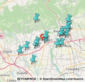 Mappa Via del Donatore, 36063 Marostica VI, Italia (6.67188)