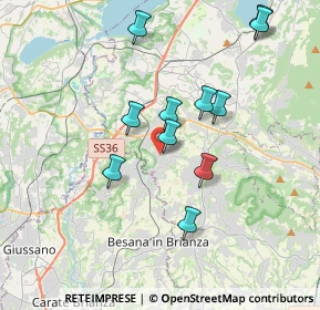 Mappa Via 8 Marzo, 23893 Cassago Brianza LC, Italia (3.46636)