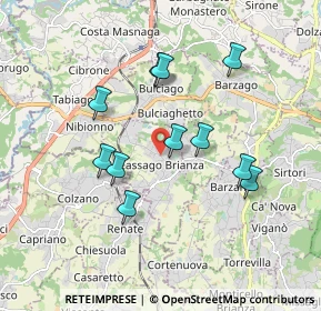 Mappa Via 8 Marzo, 23893 Cassago Brianza LC, Italia (1.61636)