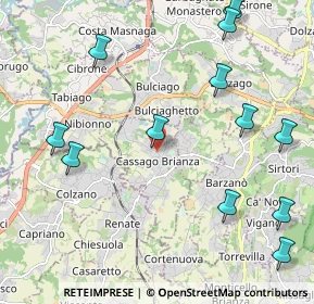 Mappa Via 8 Marzo, 23893 Cassago Brianza LC, Italia (2.615)