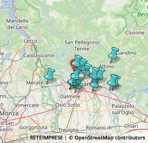 Mappa Via G. Pascoli 1 B, 24018 Villa d'Almè BG, Italia (9.42429)