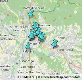Mappa Via G. Pascoli 1 B, 24018 Villa d'Almè BG, Italia (0.896)