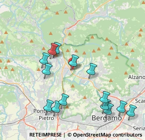 Mappa Via G. Pascoli 1 B, 24018 Villa d'Almè BG, Italia (4.36429)