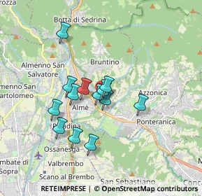 Mappa Via Brughiera, 24018 Villa d'Almè BG, Italia (1.34692)