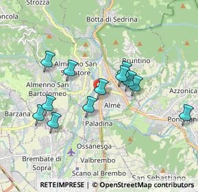 Mappa Via Ponte della Regina, 24011 Almè BG, Italia (1.65667)