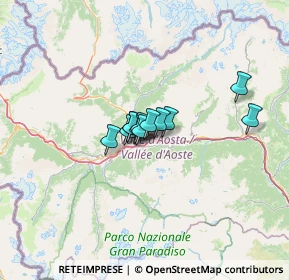 Mappa Via-Rue Viseran, 11100 Aosta AO, Italia (6.3475)