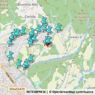 Mappa Via Coriola, 24018 Villa d'Almè BG, Italia (0.49545)