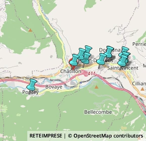 Mappa Via Emilio Chanoux, 11024 Châtillon AO, Italia (1.64077)
