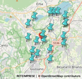 Mappa Via Don Carlo Gnocchi, 22040 Lurago D'erba CO, Italia (3.6375)