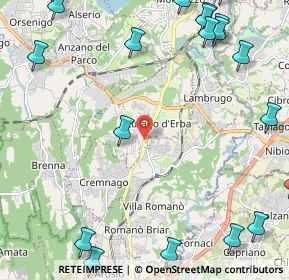 Mappa Via Don Carlo Gnocchi, 22040 Lurago D'erba CO, Italia (3.346)