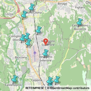 Mappa Via San Martino, 21040 Venegono Superiore VA, Italia (2.915)