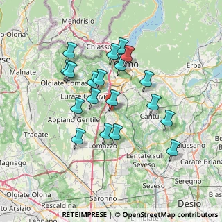 Mappa Via Bernardino Luini, 22073 Fino Mornasco CO, Italia (6.45263)