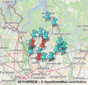 Mappa Cassago-nibionno-bulciago, 23893 Cassago Brianza LC, Italia (10.7265)
