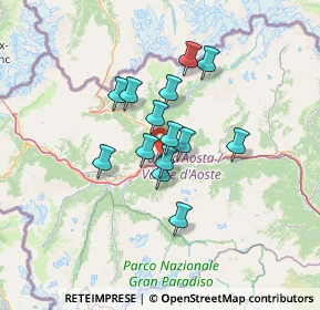 Mappa Viale del Gran S. Bernardo, 11100 Aosta AO, Italia (9.40214)