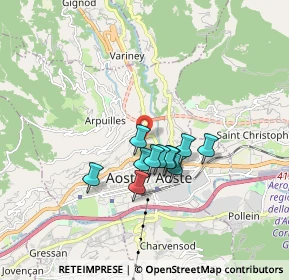 Mappa Viale del Gran S. Bernardo, 11100 Aosta AO, Italia (1.25727)