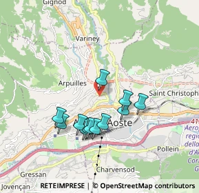 Mappa Viale del Gran S. Bernardo, 11100 Aosta AO, Italia (1.56333)