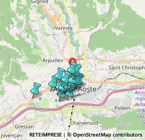 Mappa Viale del Gran S. Bernardo, 11100 Aosta AO, Italia (1.32176)