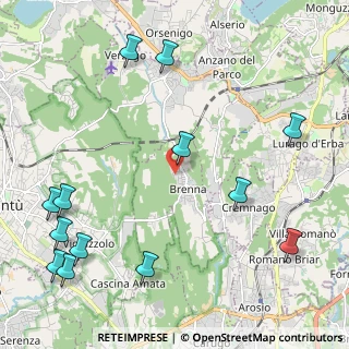 Mappa Via del Moriolo, 22040 Brenna CO, Italia (2.88308)