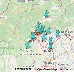 Mappa Via Monte Pasubio, 36013 Piovene Rocchette VI, Italia (9.14167)