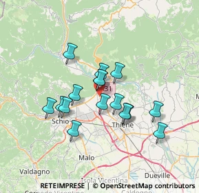 Mappa Via Thiene, 36013 Piovene Rocchette VI, Italia (5.51188)