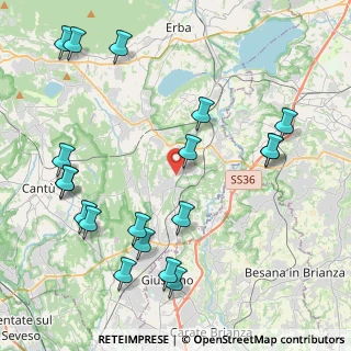 Mappa Via Umberto Maddalena, 22040 Lurago D'erba CO, Italia (5.07368)