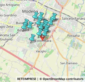 Mappa Via Rieti, 41125 Modena MO, Italia (1.278)