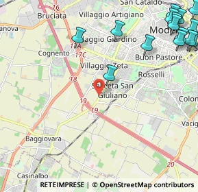 Mappa Via Cuvier Leopoldo, 41126 Modena MO, Italia (3.49944)
