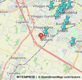 Mappa Via Cuvier Leopoldo, 41126 Modena MO, Italia (2.75455)