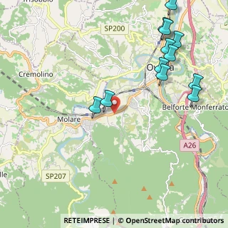 Mappa Strada Rebba ang, 15076 Ovada AL, Italia (2.585)