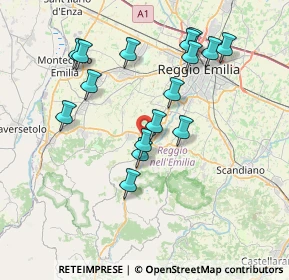 Mappa Via F. Menozzi, 42020 Puianello RE, Italia (7.3125)