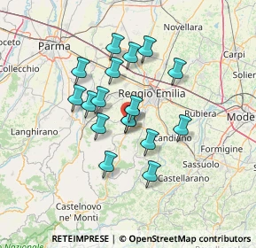 Mappa Via F. Menozzi, 42020 Puianello RE, Italia (10.92647)