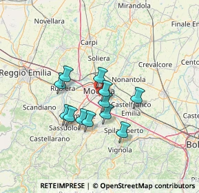 Mappa 41125 Modena MO, Italia (10.49167)