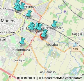 Mappa Via Dino Lugli, 41126 Modena MO, Italia (1.86357)