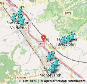 Mappa Via Poggilupi in Monsorbi - Pettini, 52028 Terranuova Bracciolini AR, Italia (2.59231)