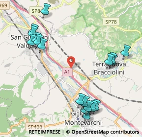 Mappa Via Poggilupi in Monsorbi - Pettini, 52028 Terranuova Bracciolini AR, Italia (2.59833)