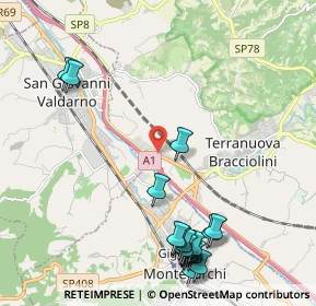 Mappa Via Poggilupi in Monsorbi - Pettini, 52028 Terranuova Bracciolini AR, Italia (2.72833)