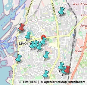 Mappa Via P. A. del Corona, 57125 Livorno LI, Italia (1.14333)