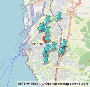 Mappa Via P. A. del Corona, 57125 Livorno LI, Italia (1.30692)
