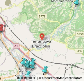 Mappa 52028 Terranuova Bracciolini AR, Italia (3.75917)