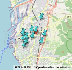 Mappa Viale Giosuè Carducci, 57121 Livorno LI, Italia (1.2875)