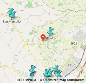 Mappa Via Montegiacomo, 60030 Monsano AN, Italia (3.39417)