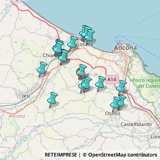 Mappa Strada provinciale del vallone km 9+085, 60020 Agugliano AN, Italia (6.91722)
