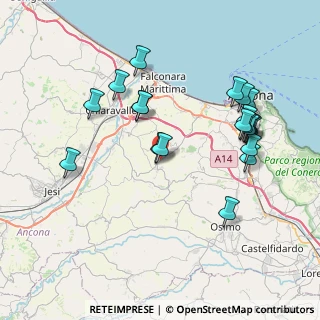 Mappa Strada provinciale del vallone km 9+085, 60020 Agugliano AN, Italia (8.1995)