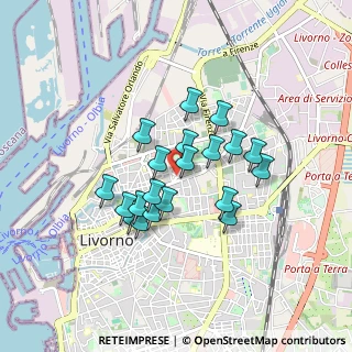 Mappa Via Domenico Passaponti, 57122 Livorno LI, Italia (0.699)