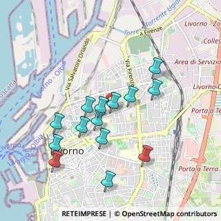 Mappa Via Domenico Passaponti, 57122 Livorno LI, Italia (0.97667)