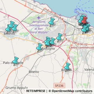 Mappa Via Giacomo Puccini, 70026 Modugno BA, Italia (5.8615)