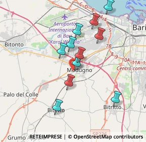 Mappa Via Palo del Colle, 70026 Modugno BA, Italia (3.60818)