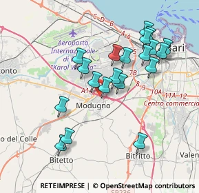 Mappa Via Adige, 70026 Modugno BA, Italia (3.877)