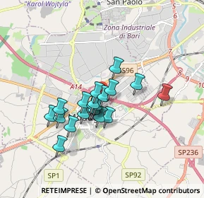 Mappa Via Adige, 70026 Modugno BA, Italia (1.3455)