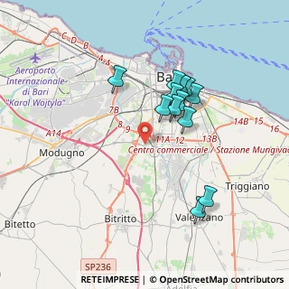 Mappa Strada delle Canestrelle, 70124 Bari BA, Italia (3.40167)